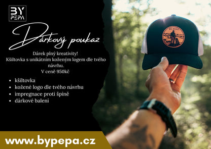 Elektronická dárková poukázka 🎁 Unikátní kšiltovka s vlastním logem 🧢✨